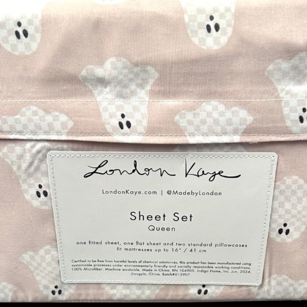 New London kaye pink ghost sheets set